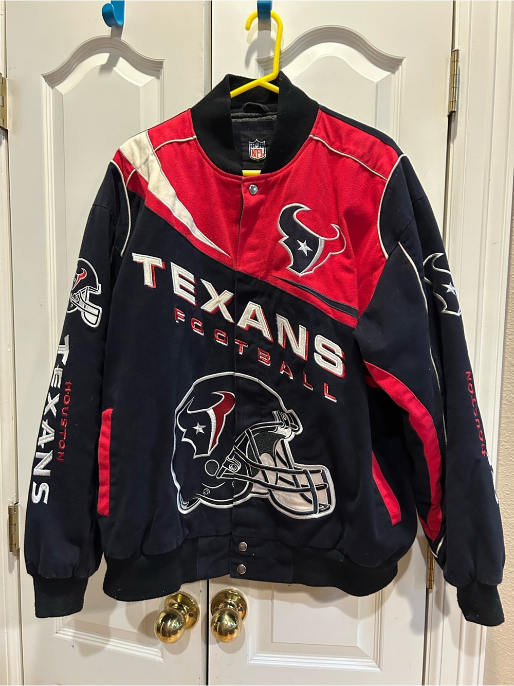 NFL Houston Texans men XL varsity bomber racing jacket